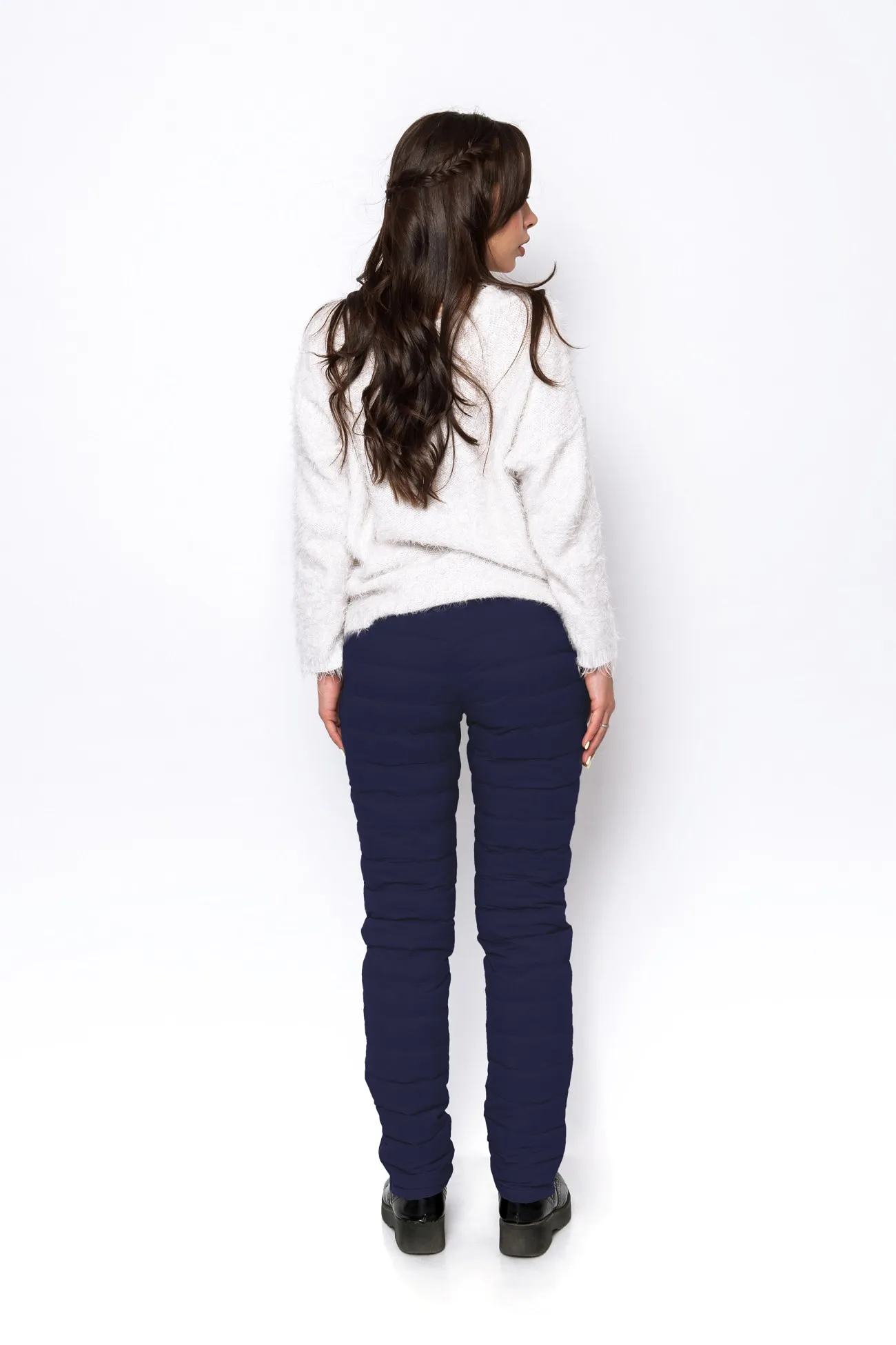 Брюки на пуху женские синий  (2)-min